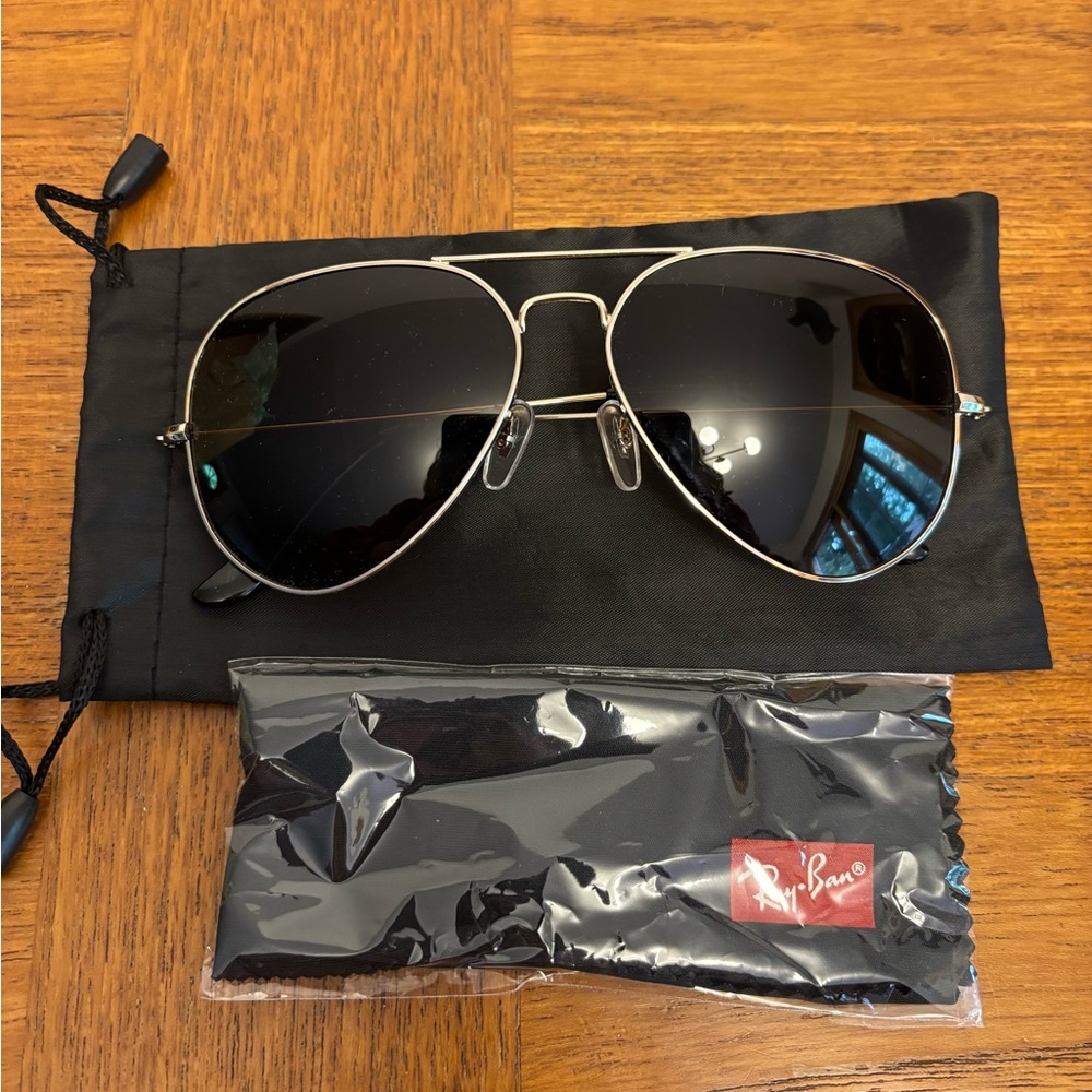 Ray-Ban Brown and Gold Aviator Sunglasses